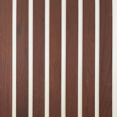 Дизайнерские реечные панели Hedonism wood Noire Thermo (белая основа), 2550х385 мм