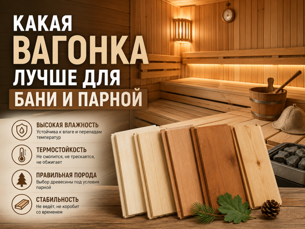 Какая вагонка лучше для бани и парной